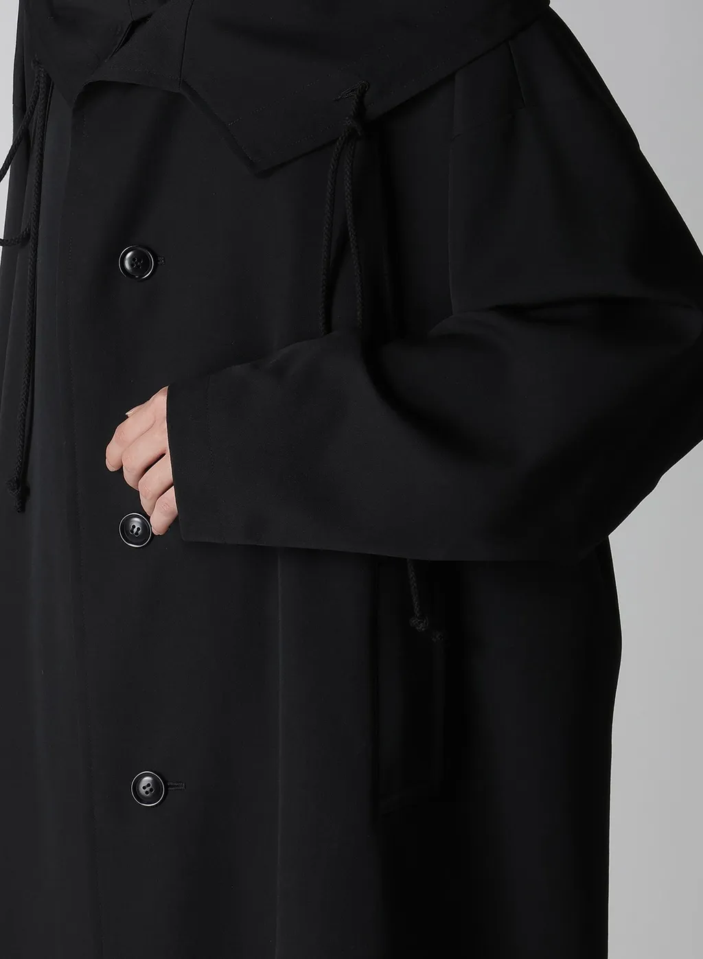Wool Gabardine Big Hoodie Coat