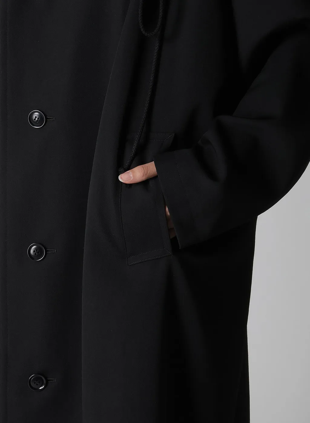 Wool Gabardine Big Hoodie Coat