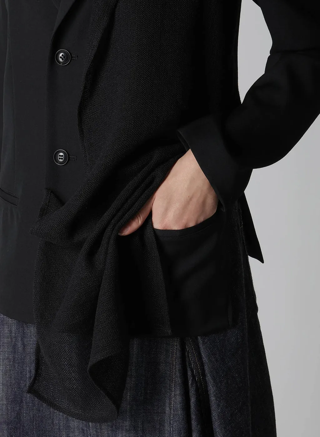 Wool Gabardine Left Doubled Jacket