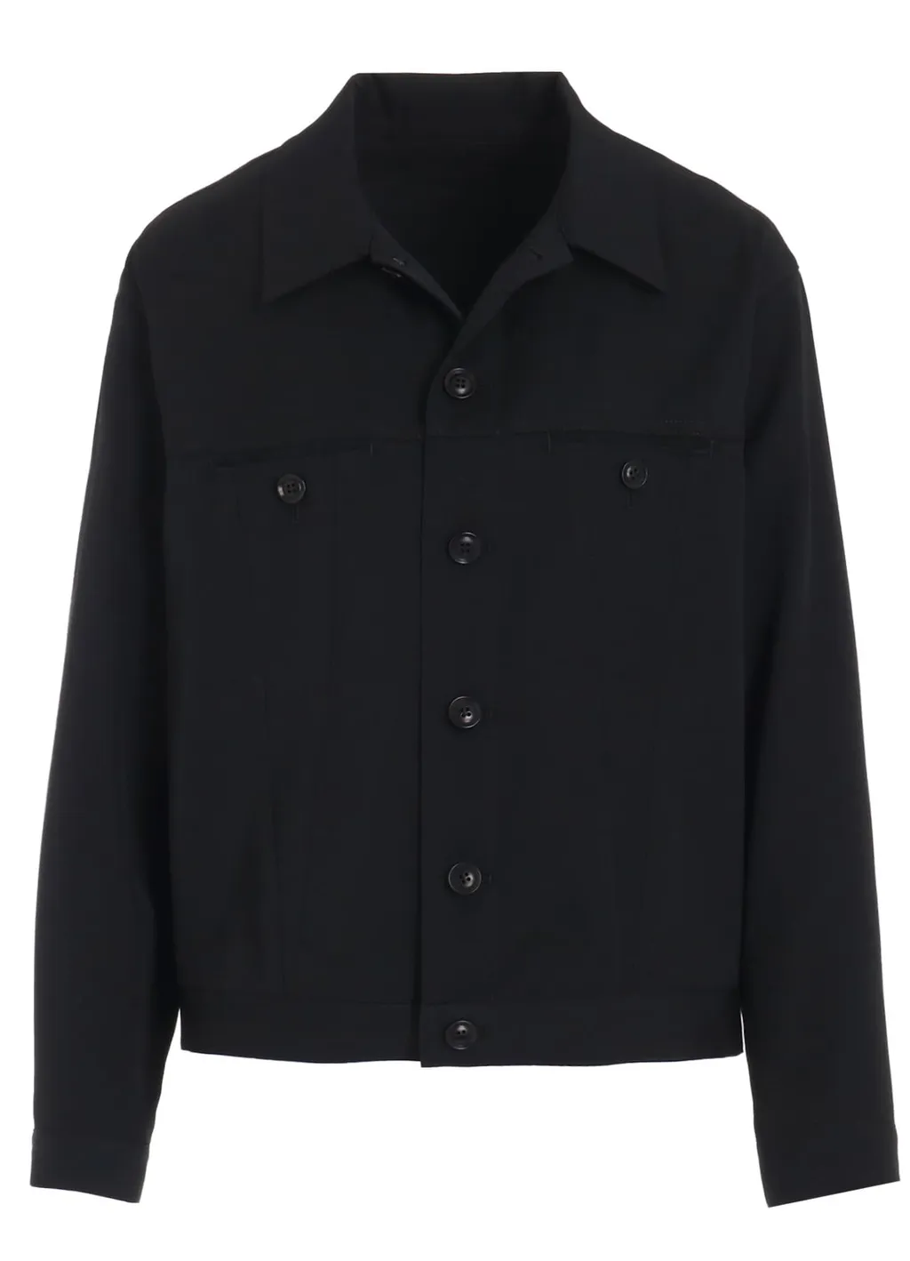Wool Gabardine Panel Denim Jacket