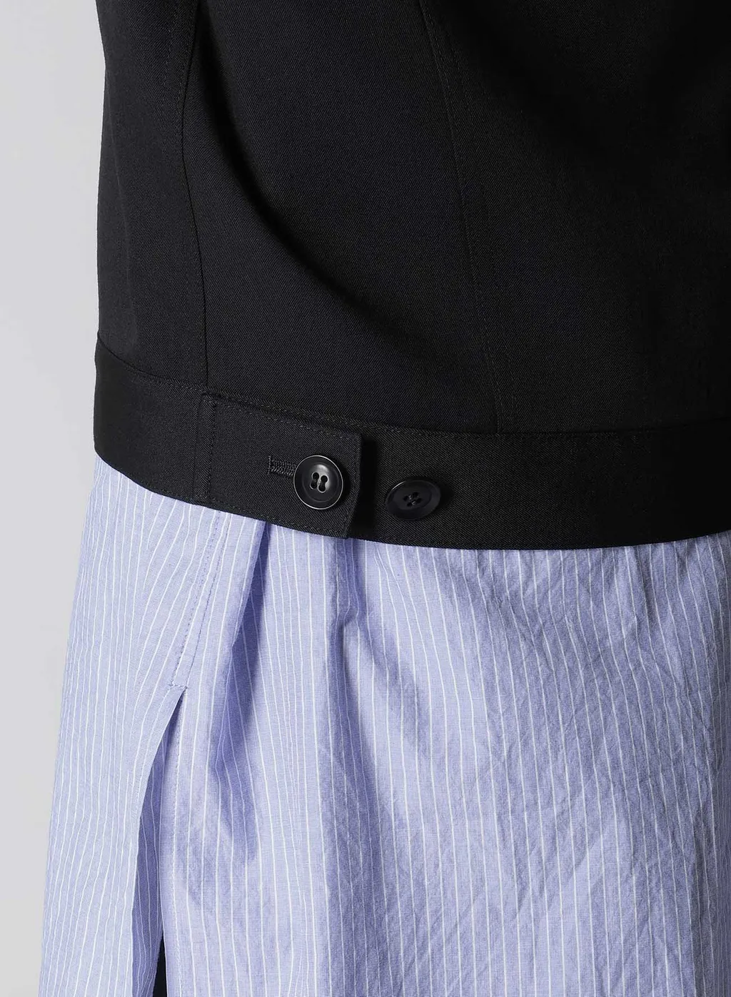 Wool Gabardine Panel Denim Jacket