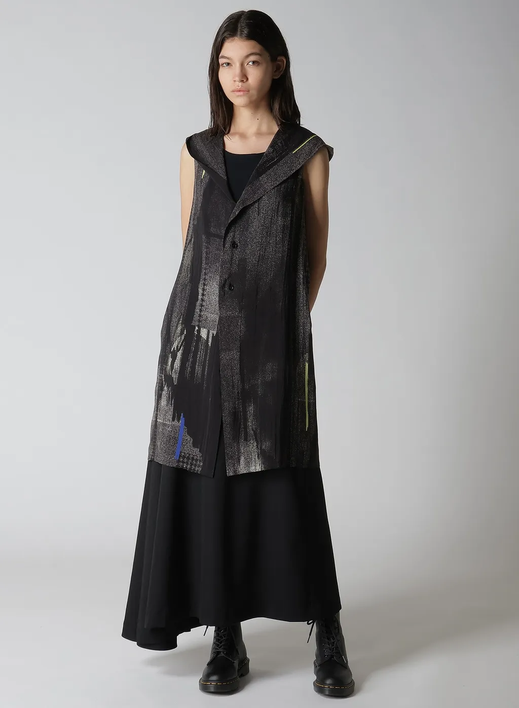 Wool Gabardine Asymmeteric Flare Skirt