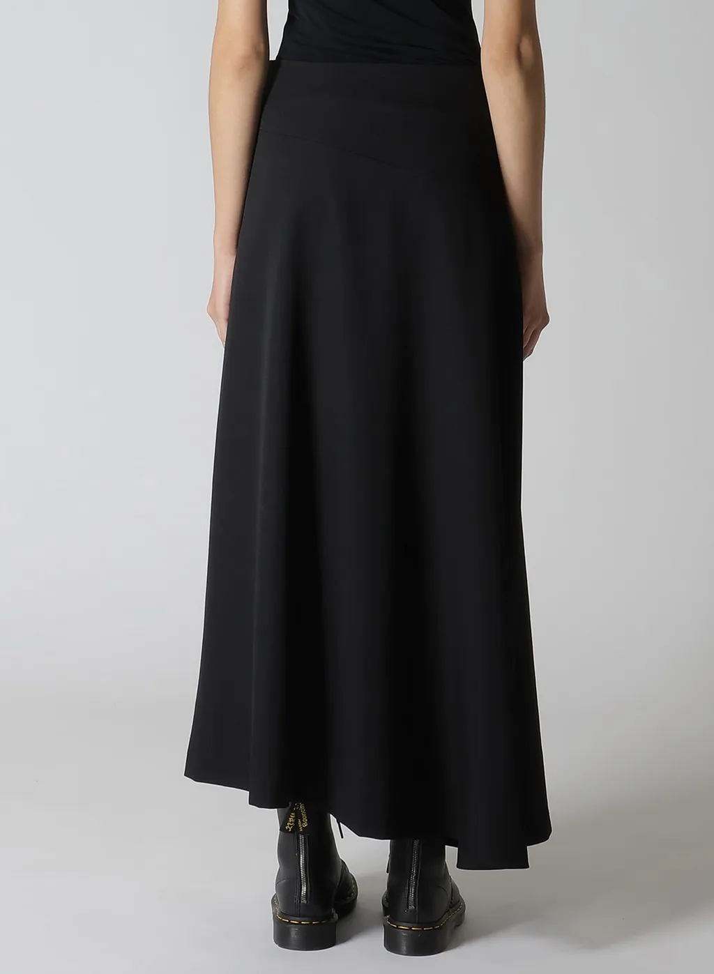 Wool Gabardine Asymmeteric Flare Skirt