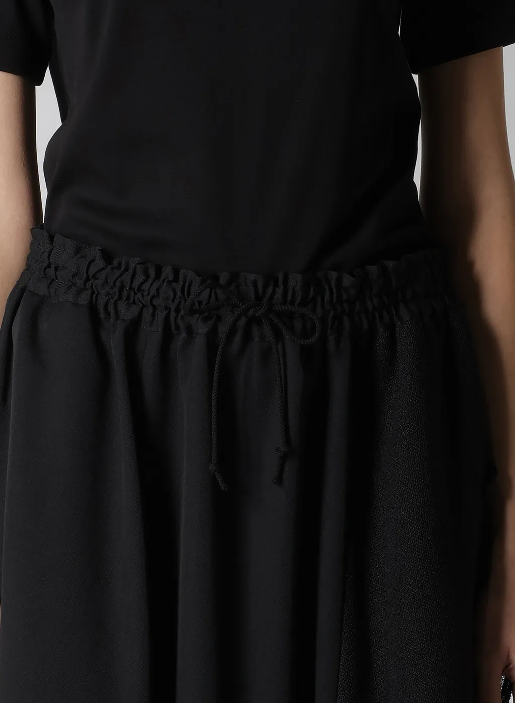 Wool Gabardine Cloth Gathered Pants