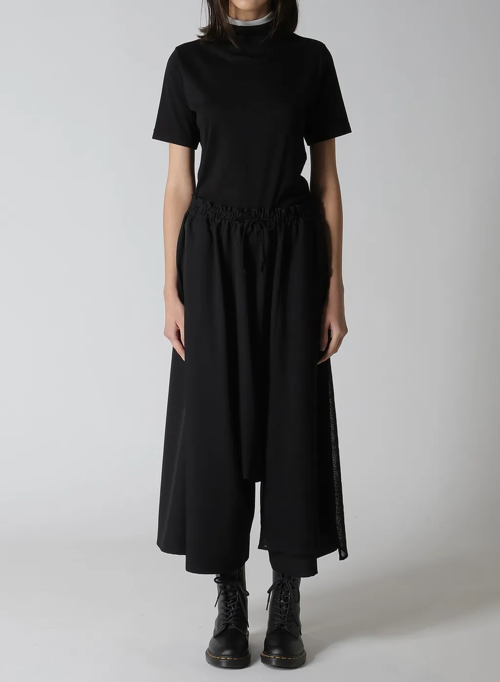 Wool Gabardine Cloth Gathered Pants