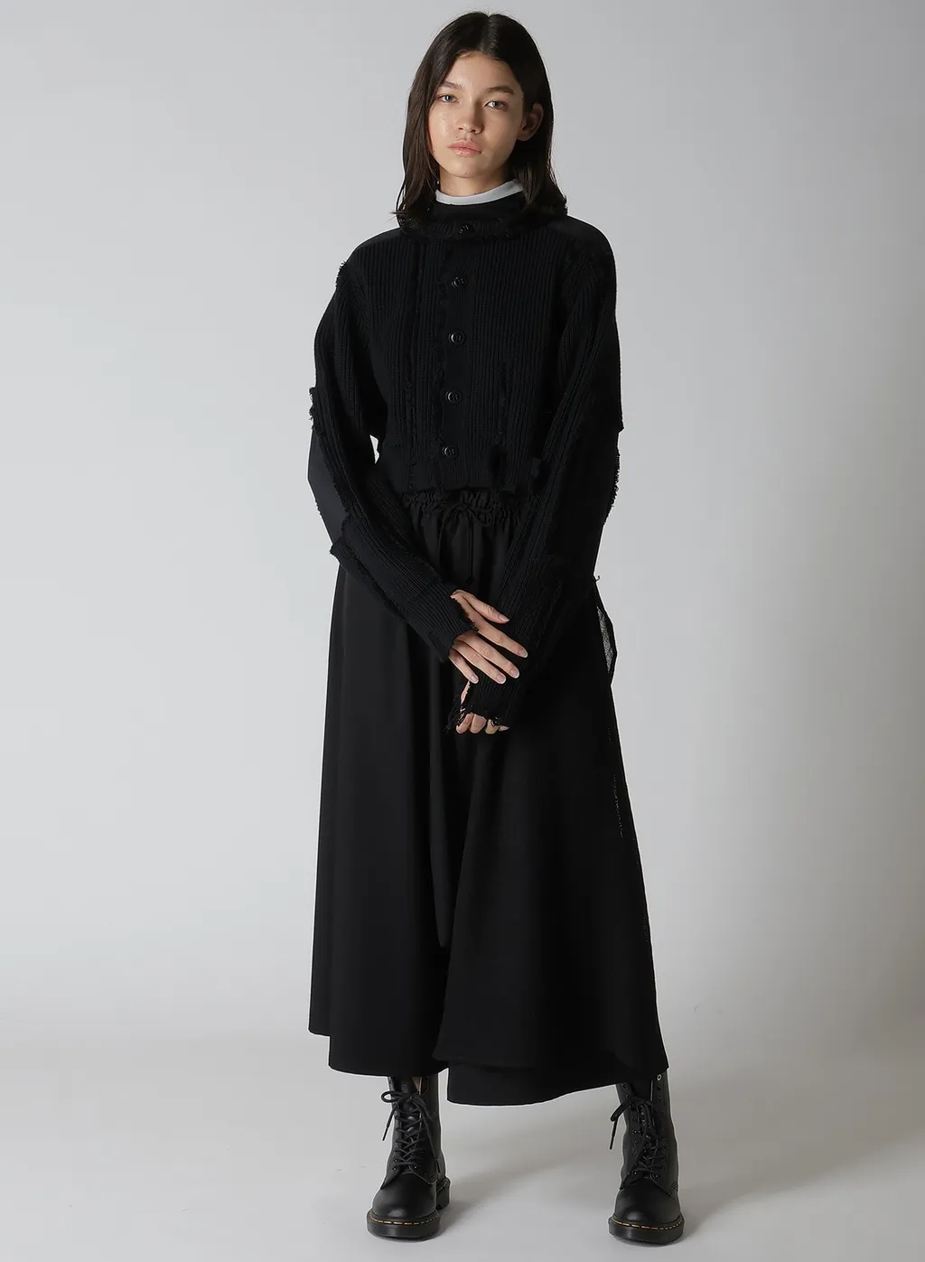 Wool Gabardine Cloth Gathered Pants