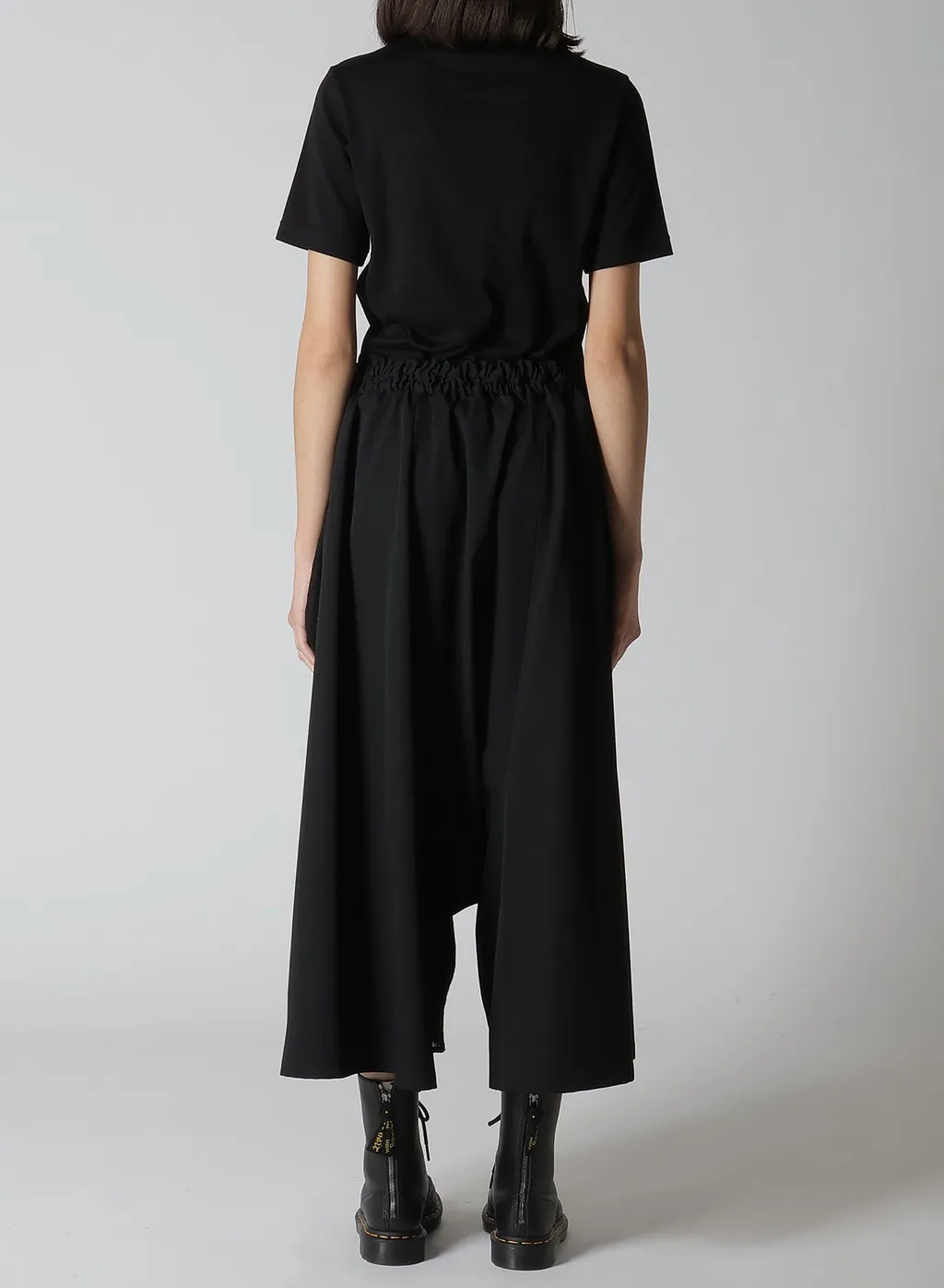Wool Gabardine Cloth Gathered Pants
