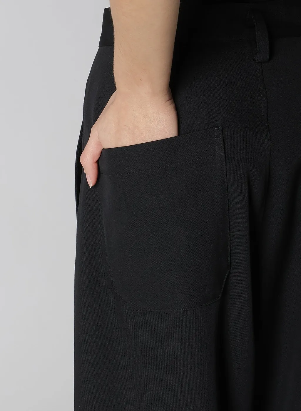 Wool Gabardine Front Double Tucked Pants