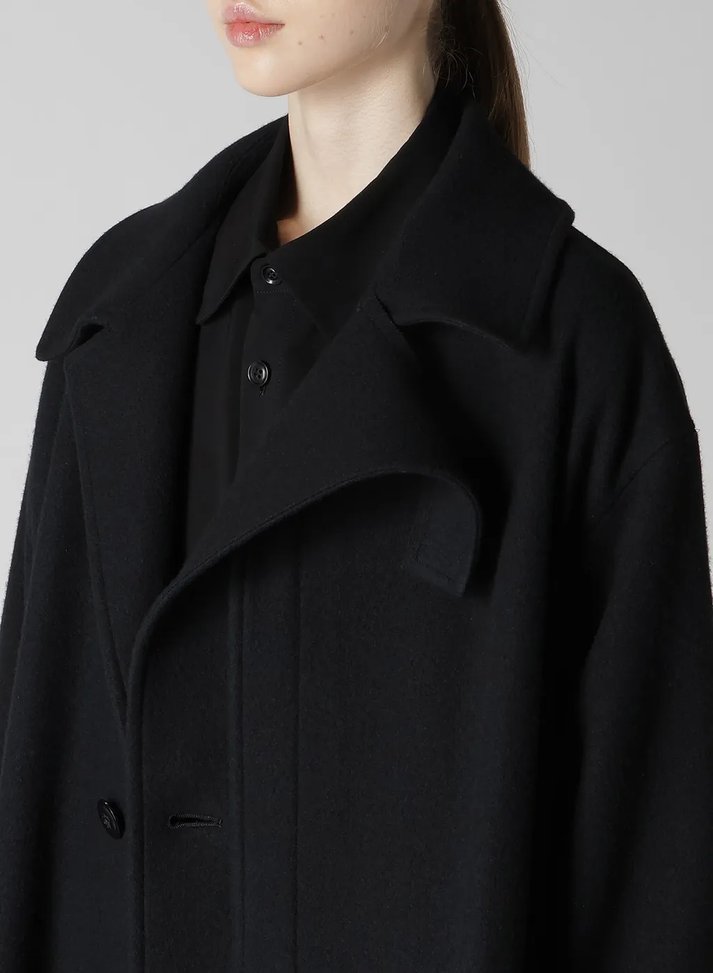 Wool Single Mosser Left W Facing Coat