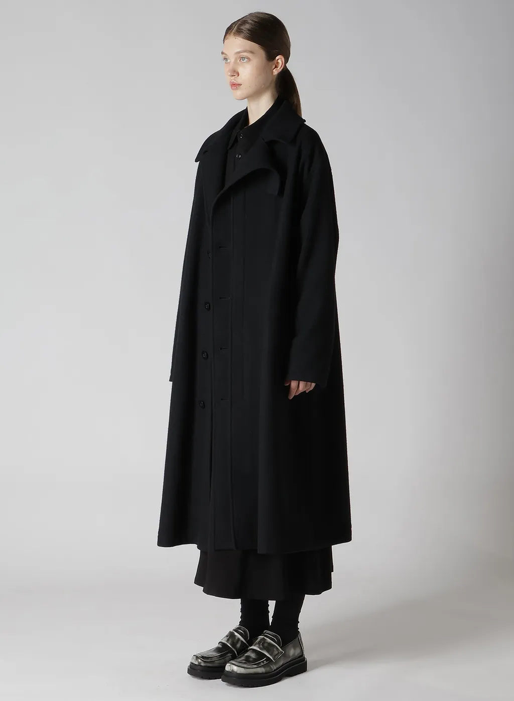 Wool Single Mosser Left W Facing Coat
