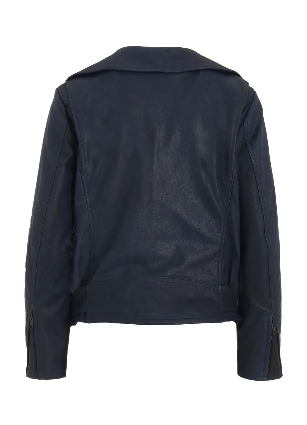 Indigo Mud Dyed Leather Biker Jacket