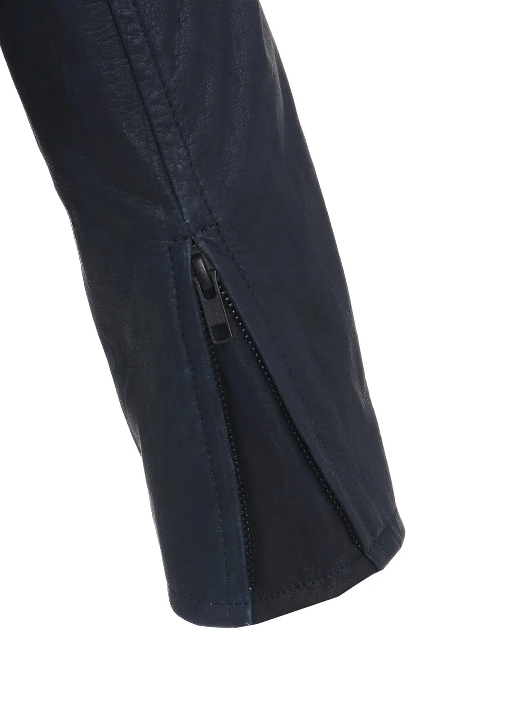 Indigo Mud Dyed Leather Biker Jacket