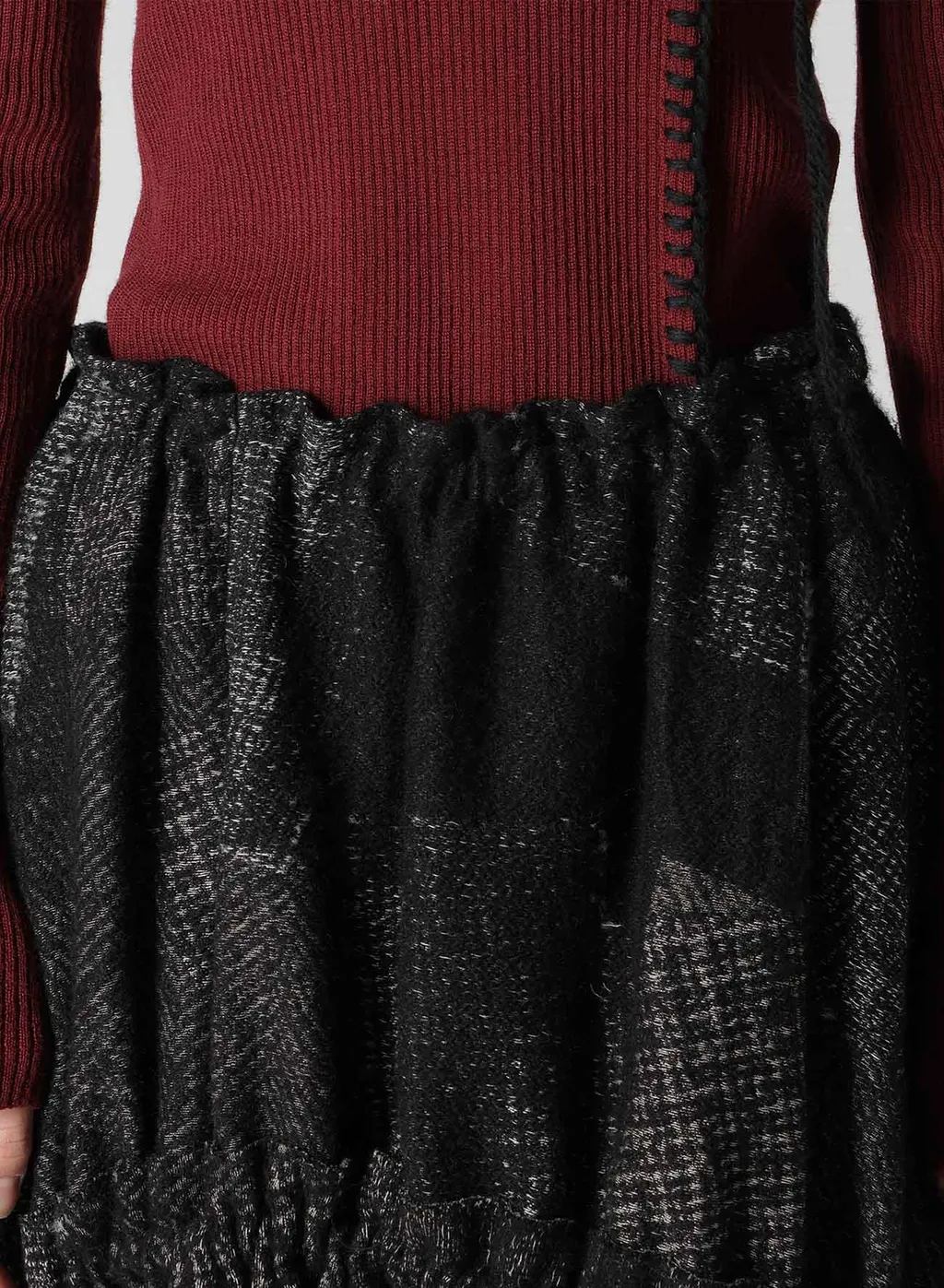 W/C Random Houndstooth Jq Shirring Skirt