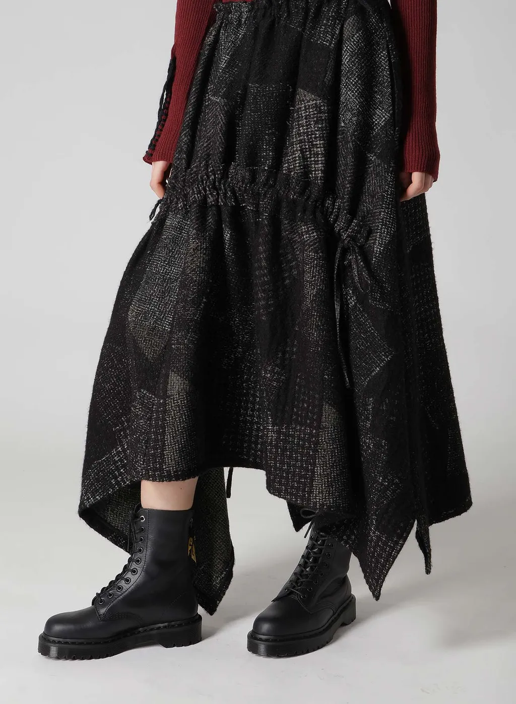 W/C Random Houndstooth Jq Shirring Skirt