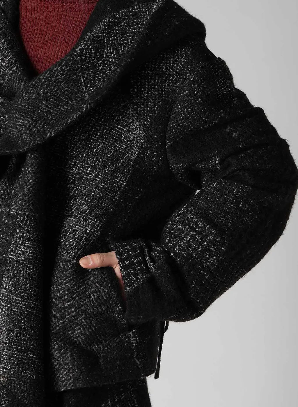 W/C Random Houndstooth Jq Hoodie Jacket