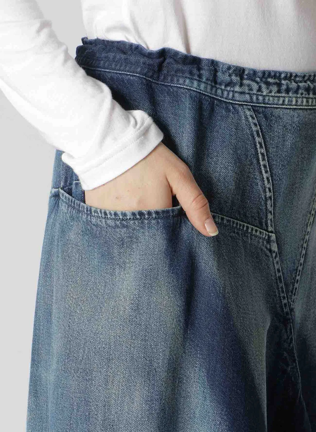 C/ Spotted Denim Triangle Gusset Flare Skirt