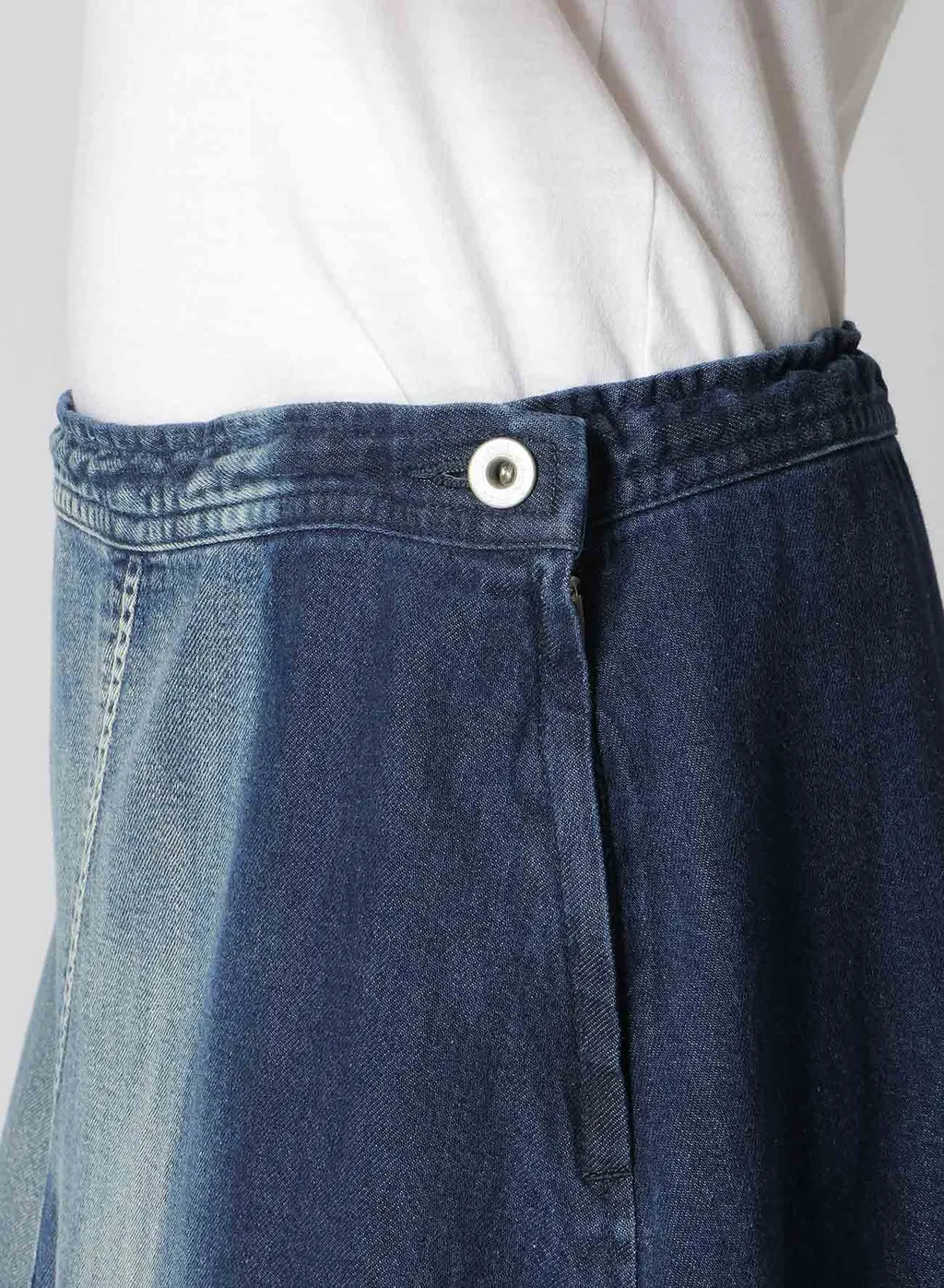 C/ Spotted Denim Triangle Gusset Flare Skirt