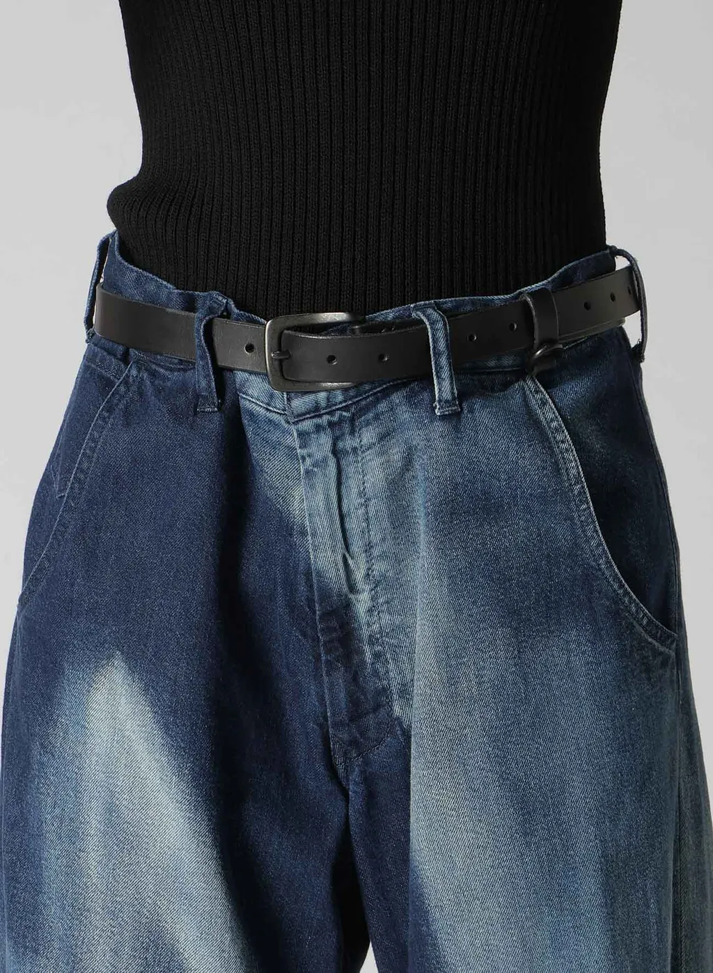 C/ Spotted Denim Gusset Wide Pants