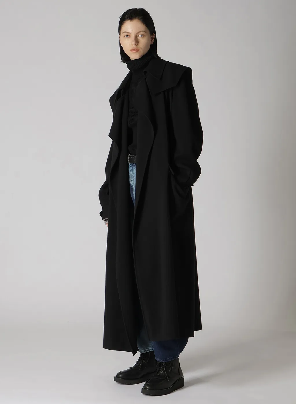 C/ Spotted Denim Gusset Wide Pants