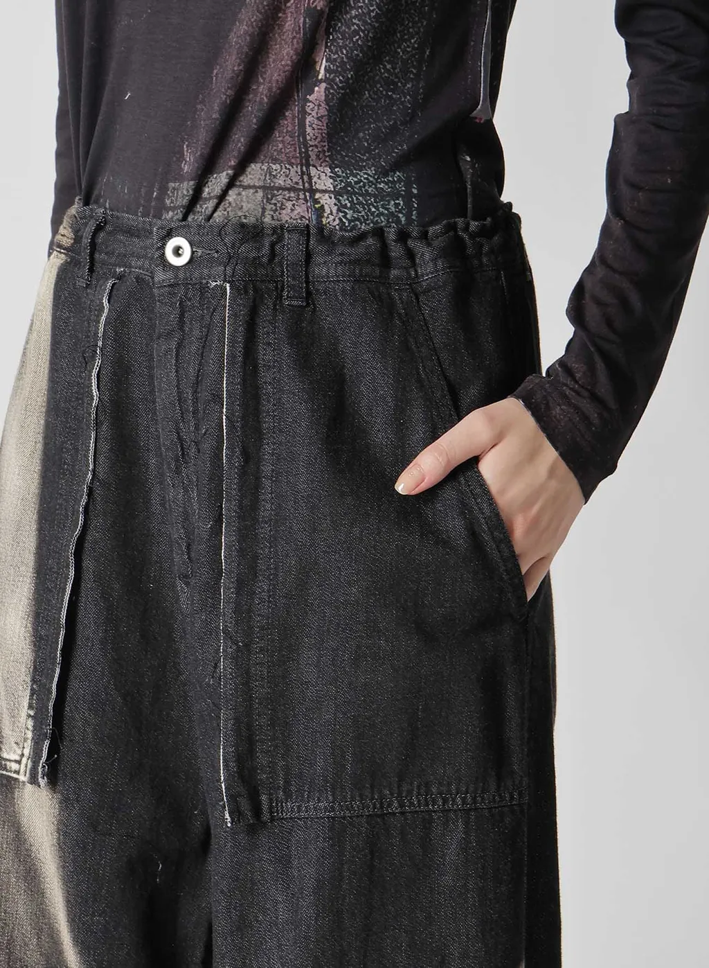 C/ Spotted Denim Long Straight Pants