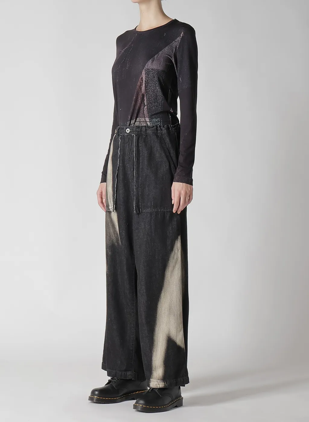 C/ Spotted Denim Long Straight Pants