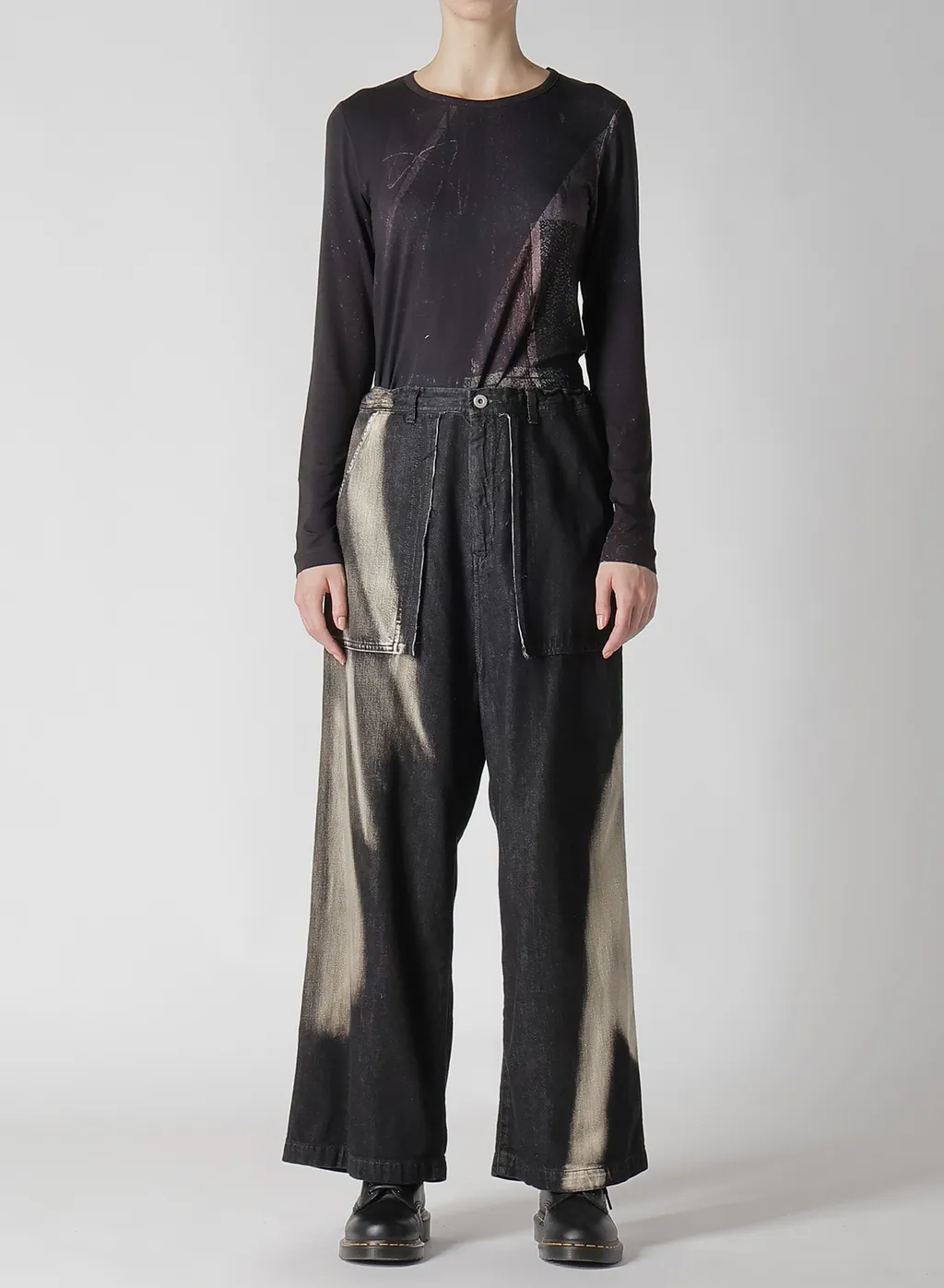 C/ Spotted Denim Long Straight Pants