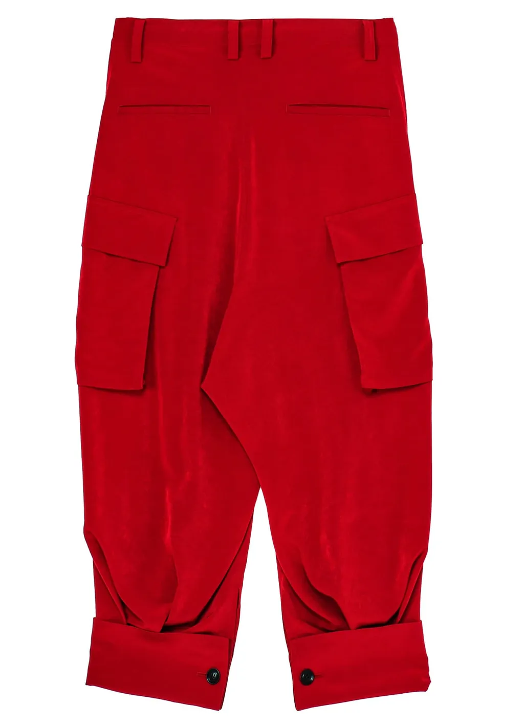 Crepe De Chine Cuffed Hem Cargo Pants