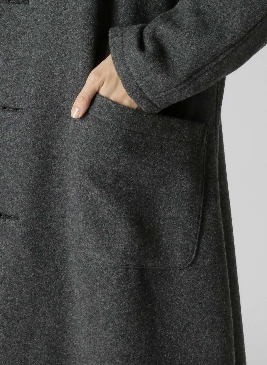 Airy Mosser Collarless Coat