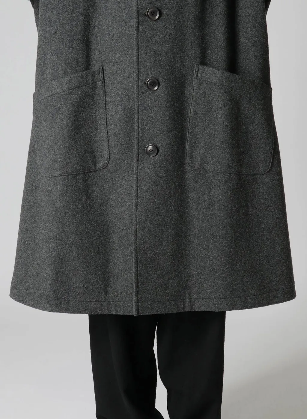 Airy Mosser Collarless Coat
