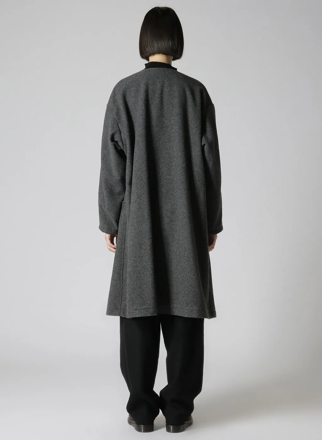 Airy Mosser Collarless Coat