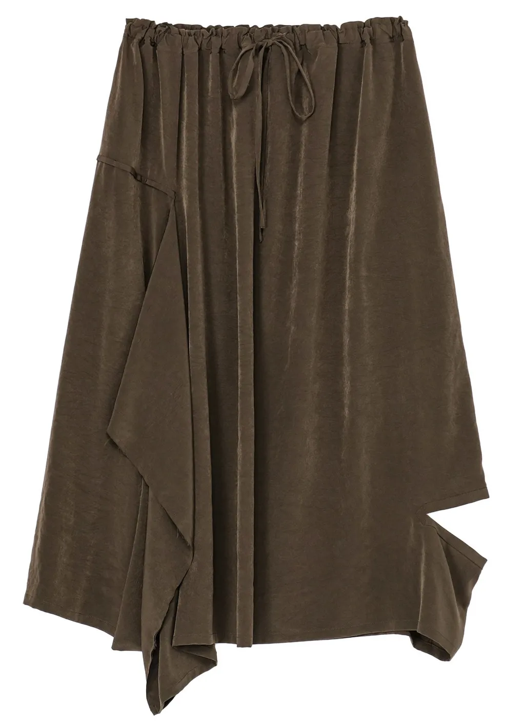 Crepe De Chine Right Drape Skirt