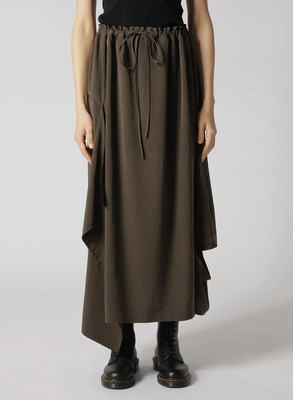 Crepe De Chine Right Drape Skirt