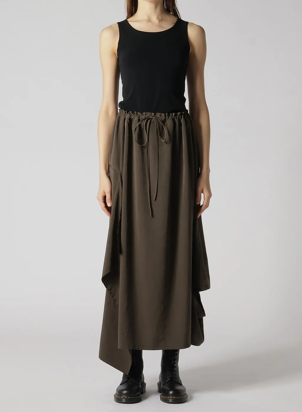 Crepe De Chine Right Drape Skirt