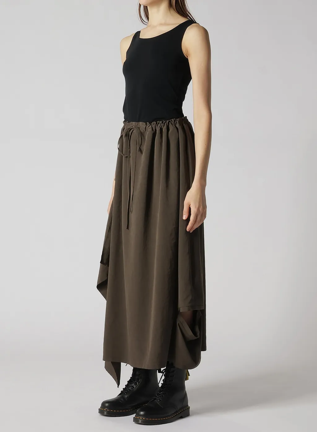 Crepe De Chine Right Drape Skirt