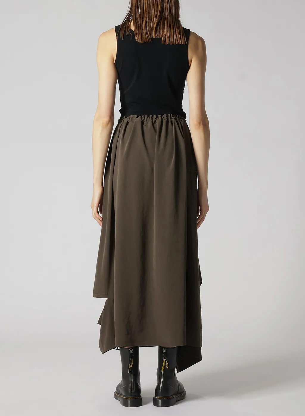 Crepe De Chine Right Drape Skirt