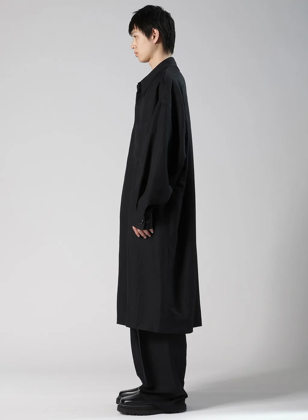 Viscose Tweed Stripe Long Coat
