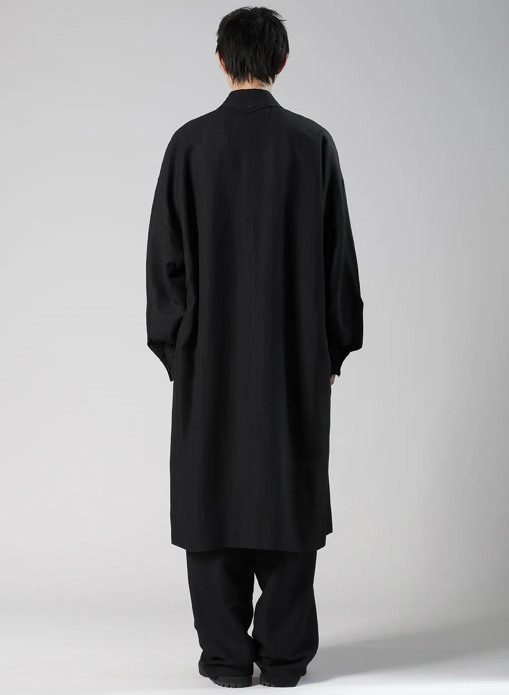 Viscose Tweed Stripe Long Coat
