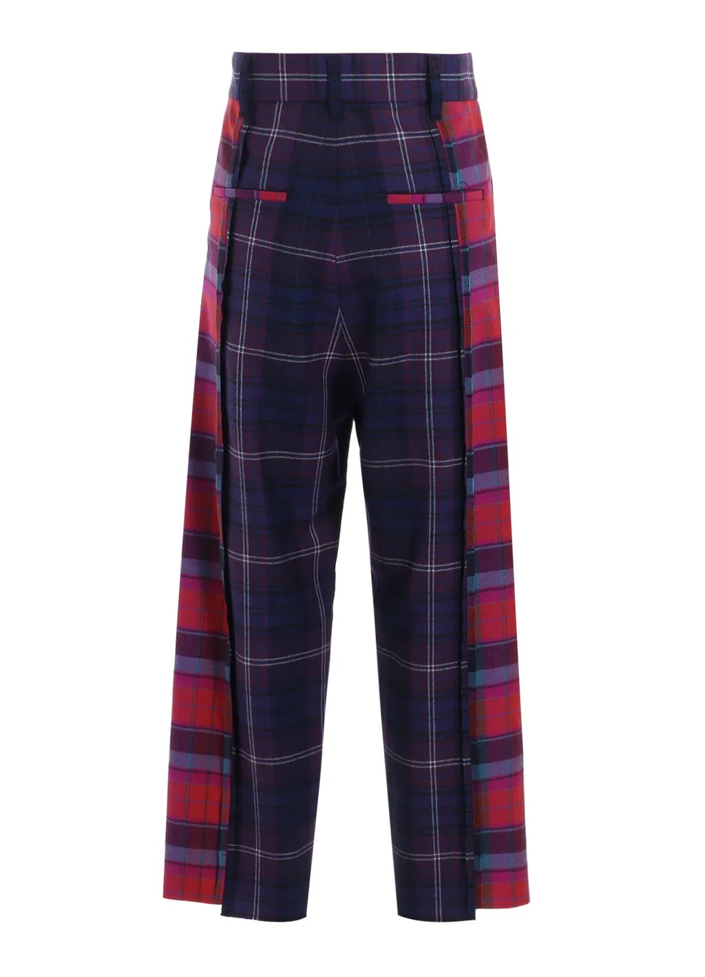 Plaid Panel Pants A