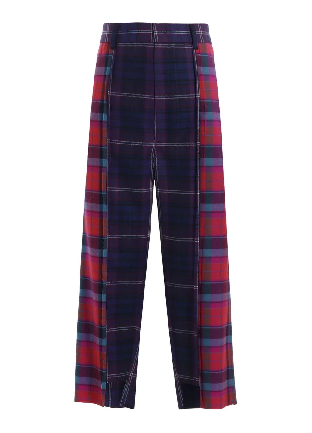 Plaid Panel Pants A