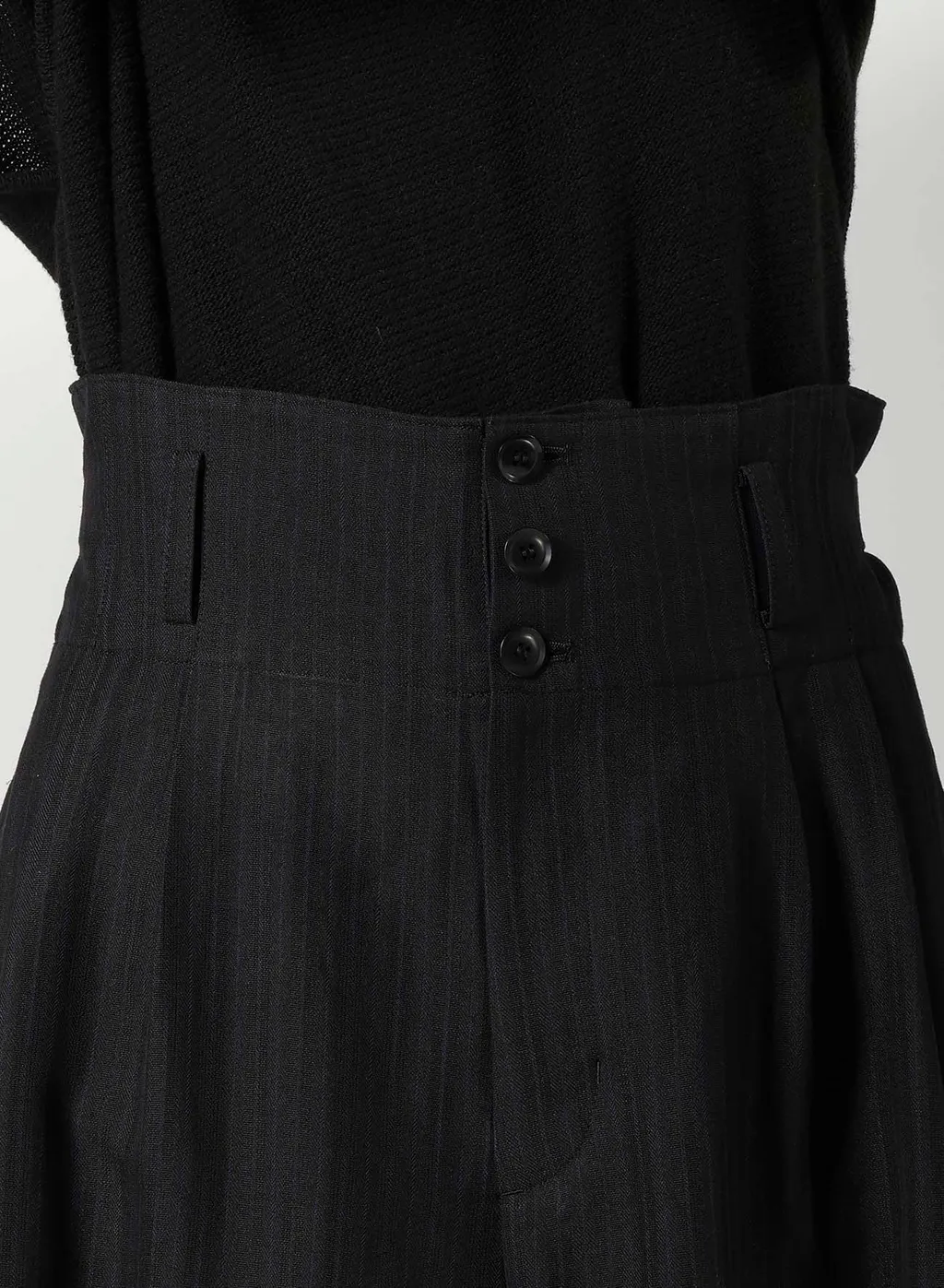 Viscose Tweed Stripe Wide Pants