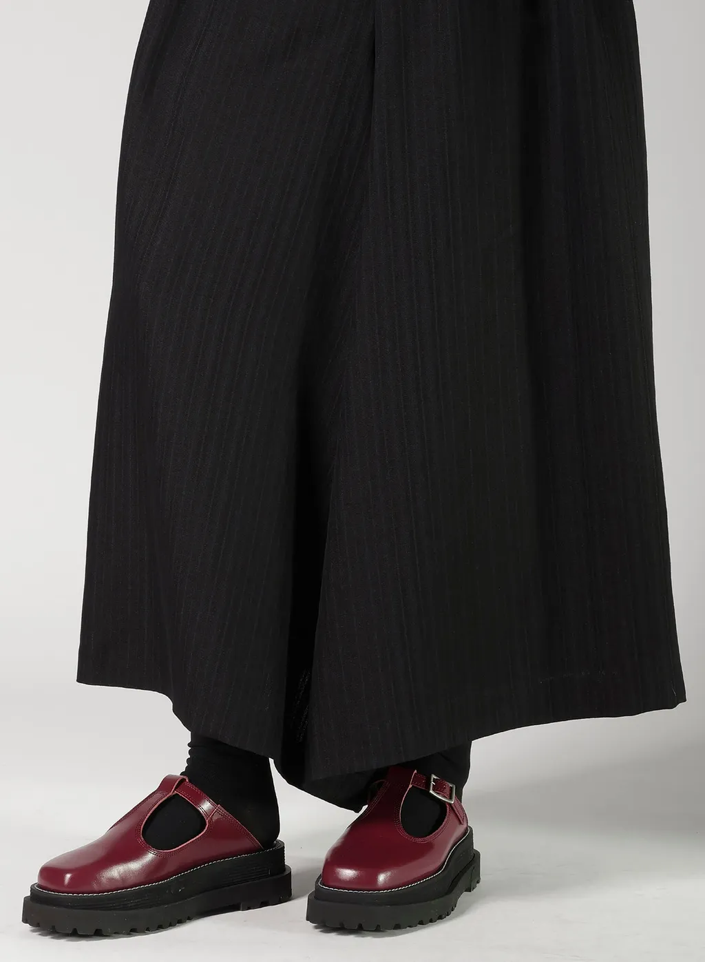 Viscose Tweed Stripe Wide Pants
