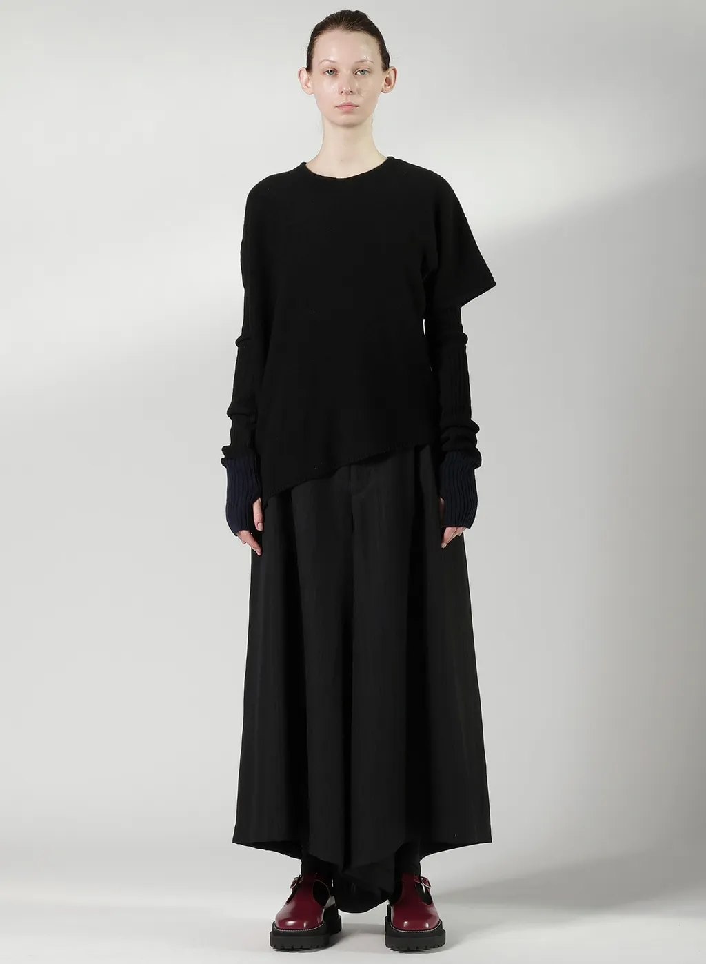 Viscose Tweed Stripe Wide Pants