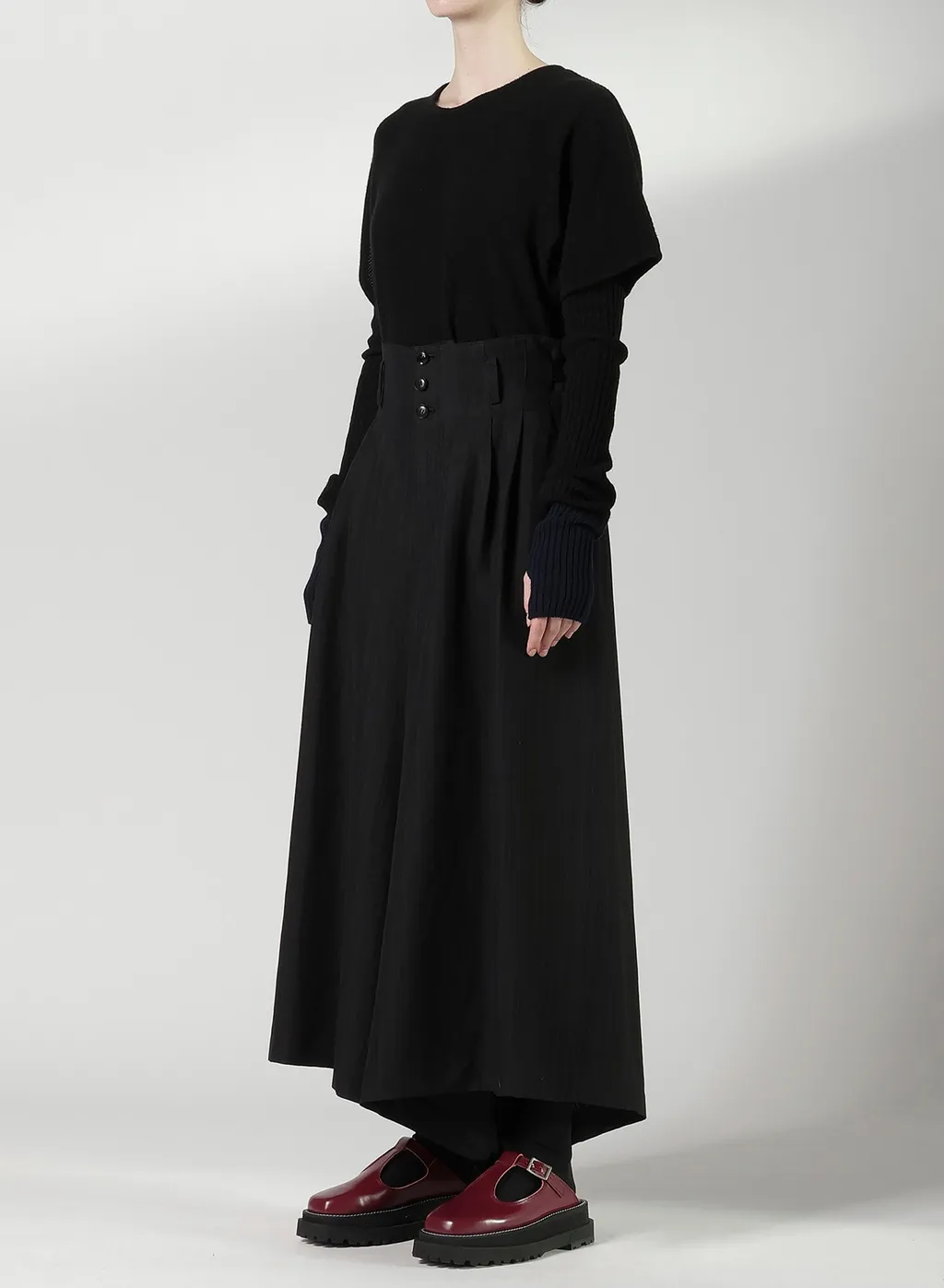 Viscose Tweed Stripe Wide Pants
