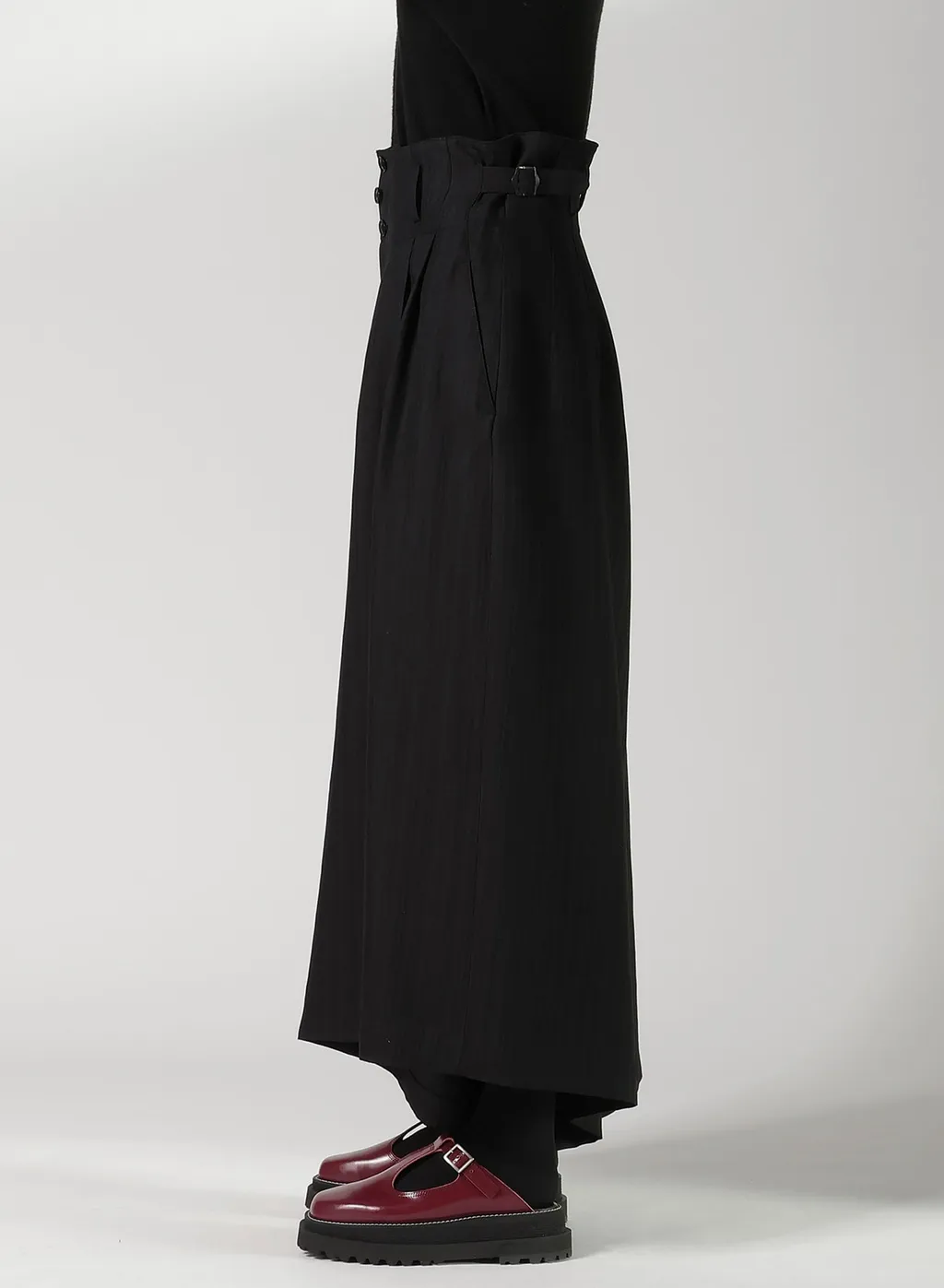 Viscose Tweed Stripe Wide Pants