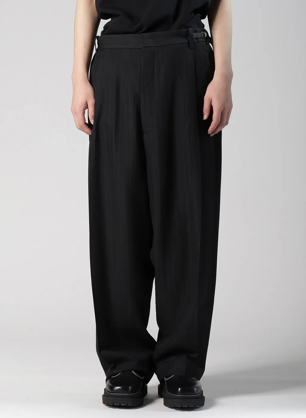 Viscose Tweed Stripe Sarouel Pants