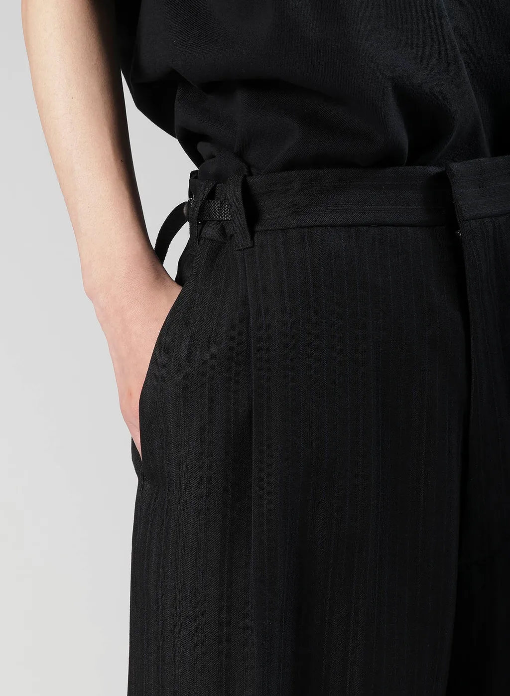 Viscose Tweed Stripe Sarouel Pants