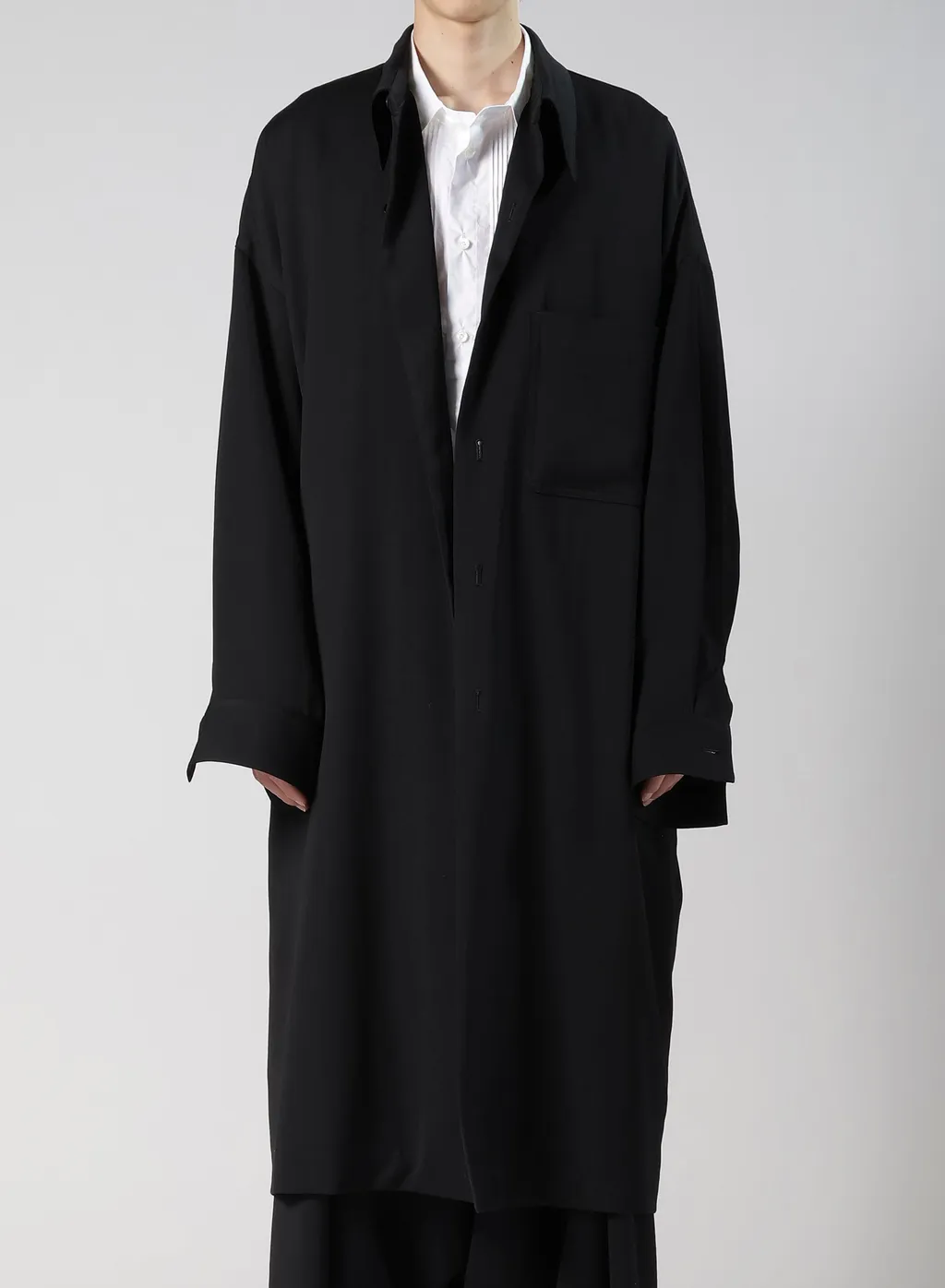 Wool Gabardine Long Coat