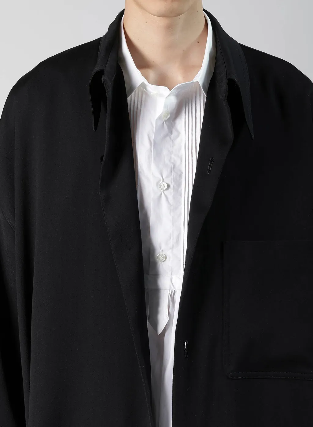 Wool Gabardine Long Coat