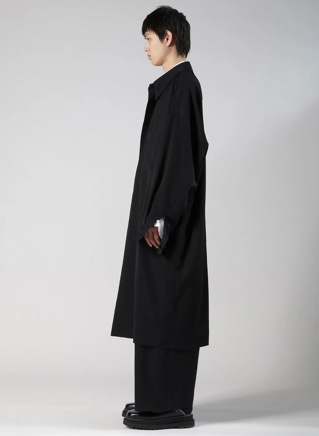 Wool Gabardine Long Coat