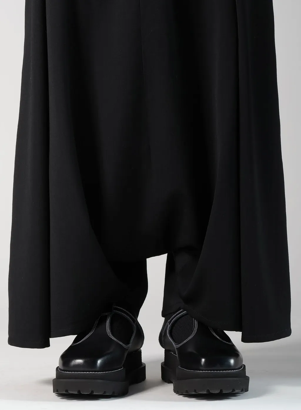 Wool Gabardine Sarouel Tucked Pants